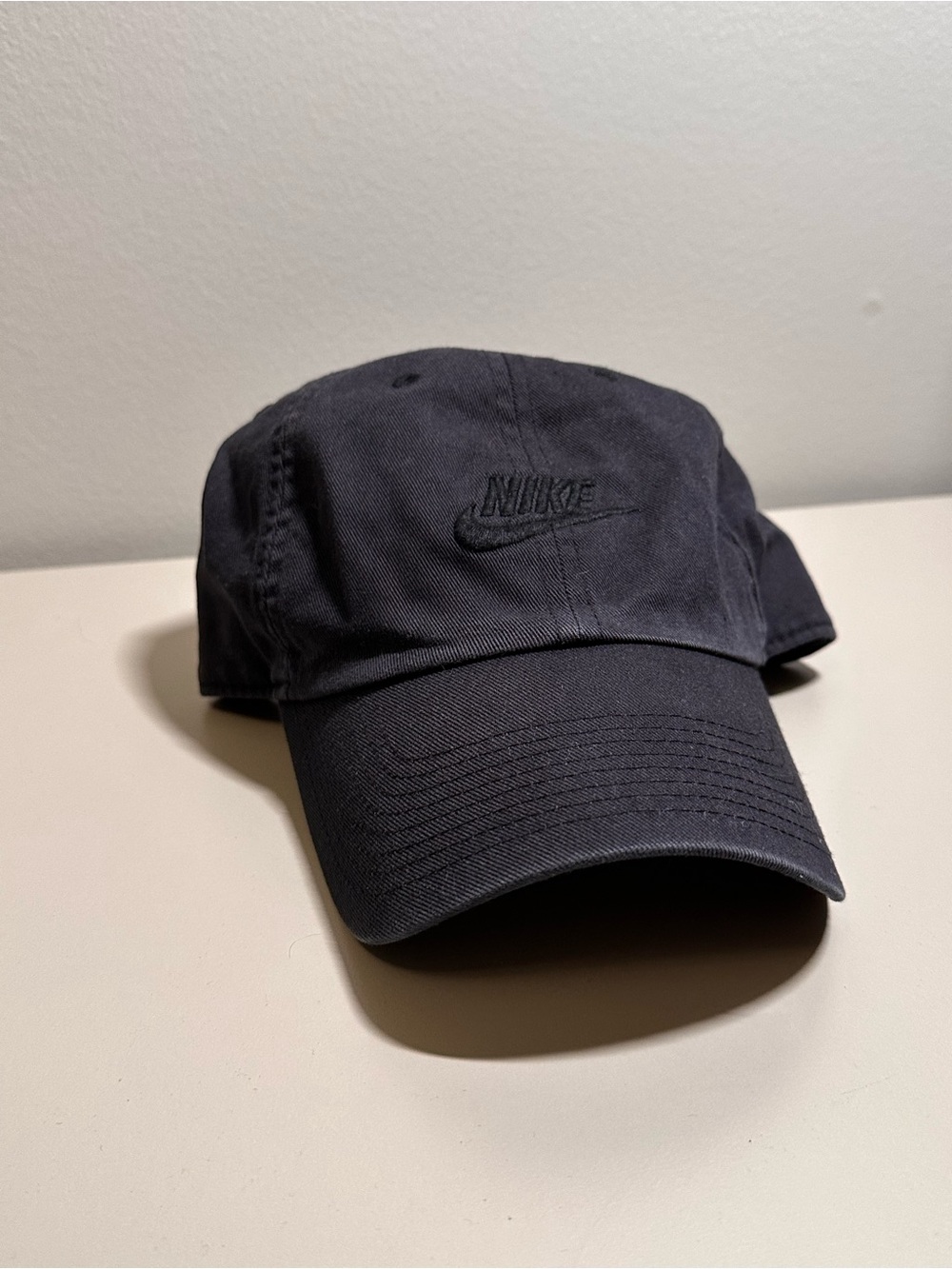 Nike Black Embroidered Swoosh Dad Hat
